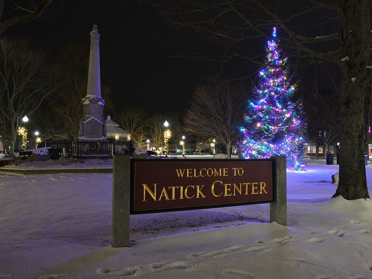 Natick Center in winter, Natick, Massachusetts